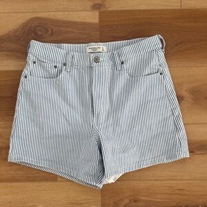 American Eagle Outfitters Blue and White Striped Jean Shorts
